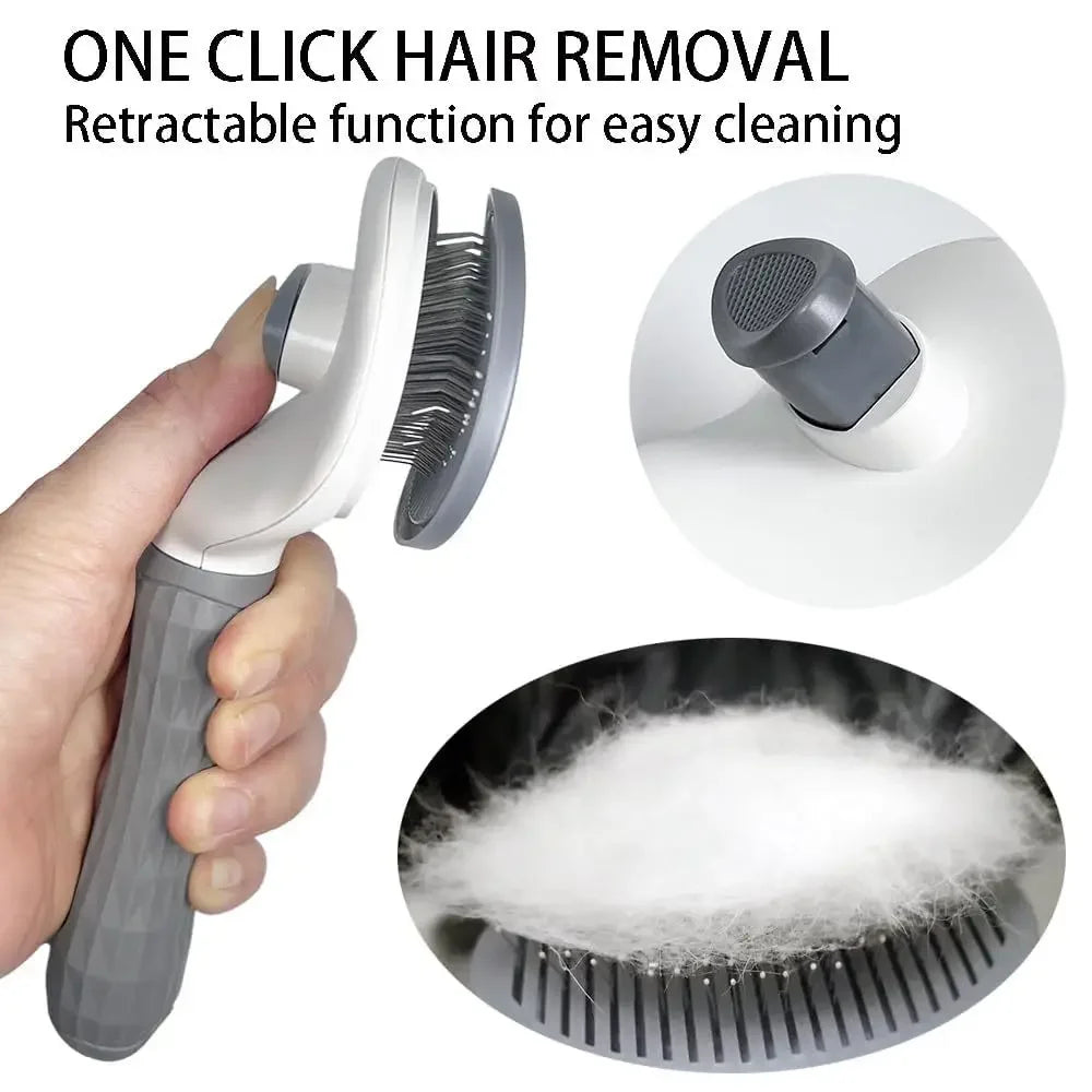 Self-Cleaning Slicker Brush - Pet Grooming Comb for Cats & Dogs