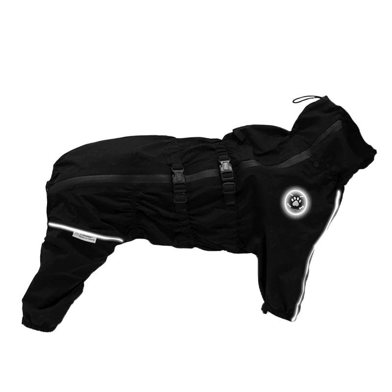 Reflective Waterproof Dog Raincoat - Adjustable Jacket for Autumn & Winter Walks