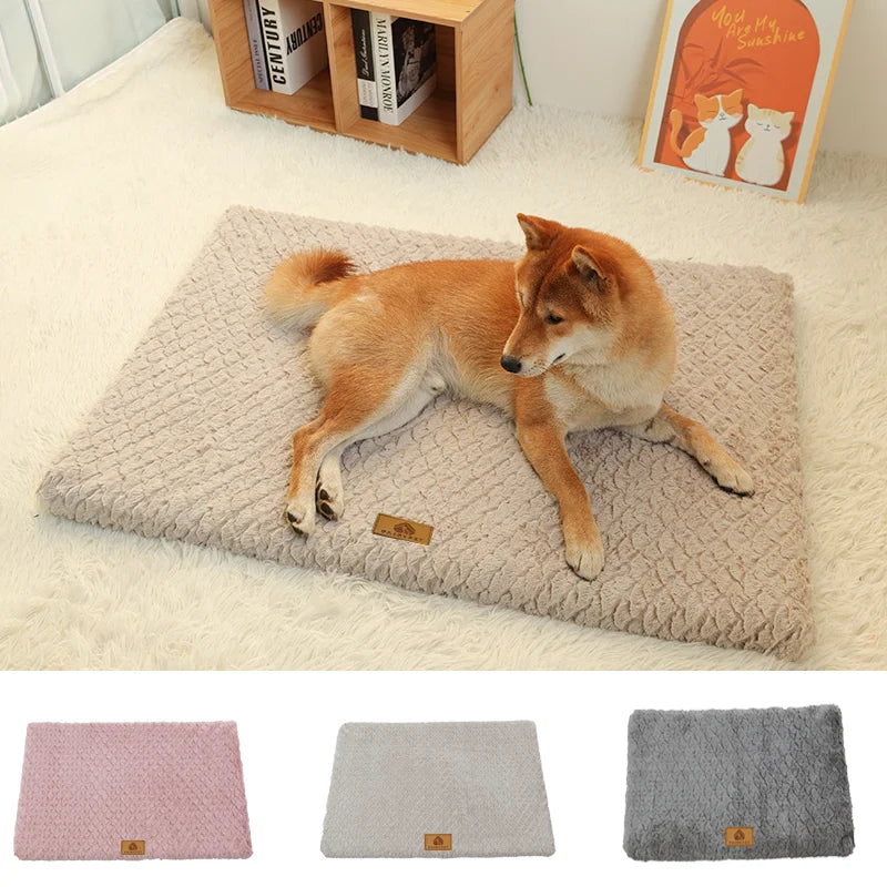 Orthopedic 3D Foam Dog Bed - Waterproof Faux Fur Crate Cushion with Removable Cover