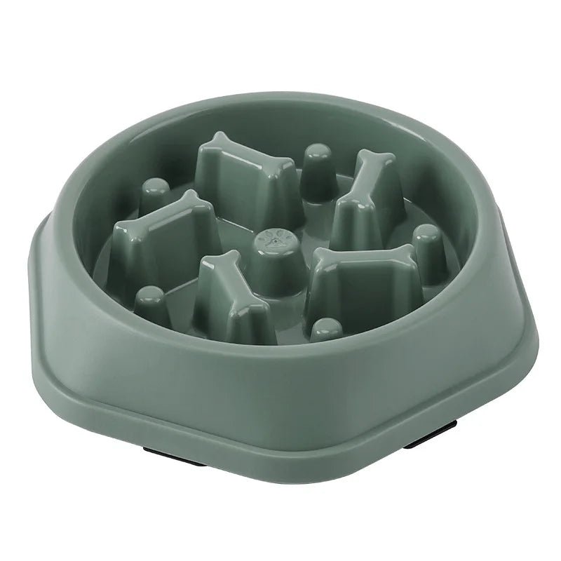 Round Slow Feeder Pet Bowl - Anti-Choking Food Bowl for Cats & Dogs