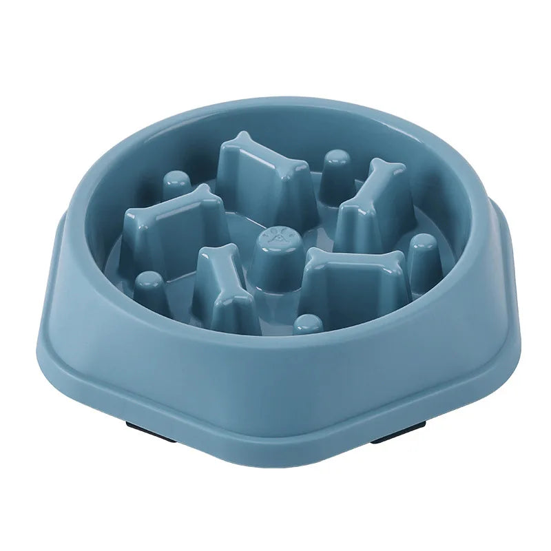 Round Slow Feeder Pet Bowl - Anti-Choking Food Bowl for Cats & Dogs