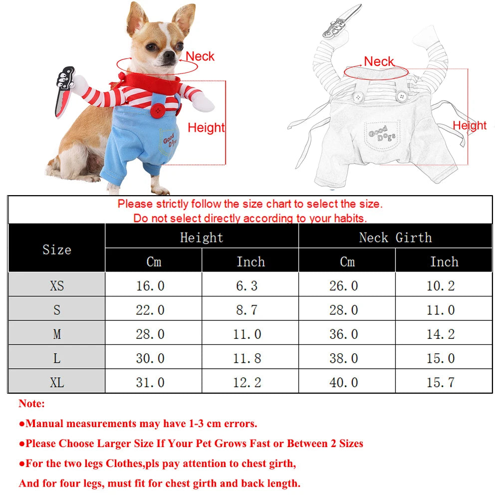 Funny Halloween Dog Costume - Adjustable Cosplay Outfit for Small Dogs & Cats