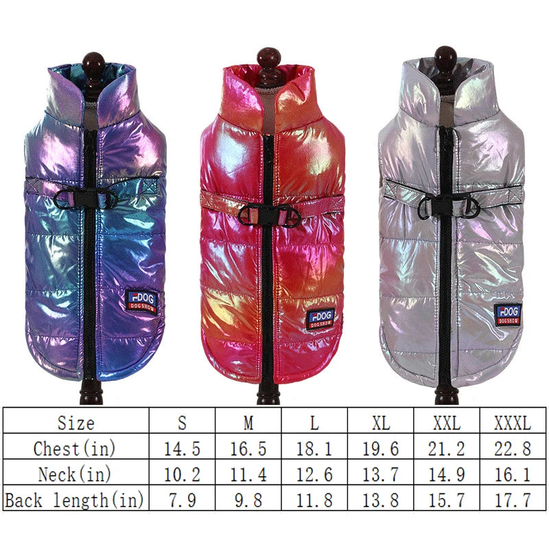 Rainbow Gradient Dog Vest - Warm Winter Coat for Small & Medium Dogs