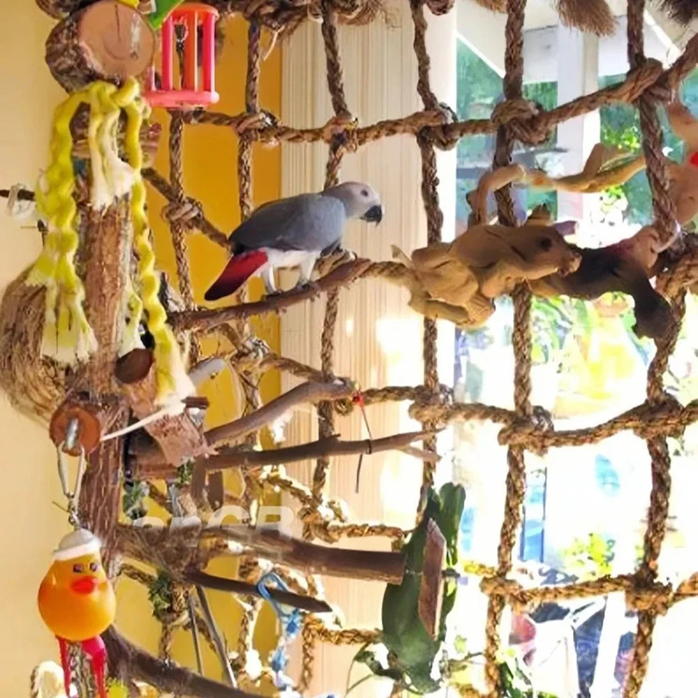 Parrot Rope Climbing Net - Hanging Adventure Toy for Birds