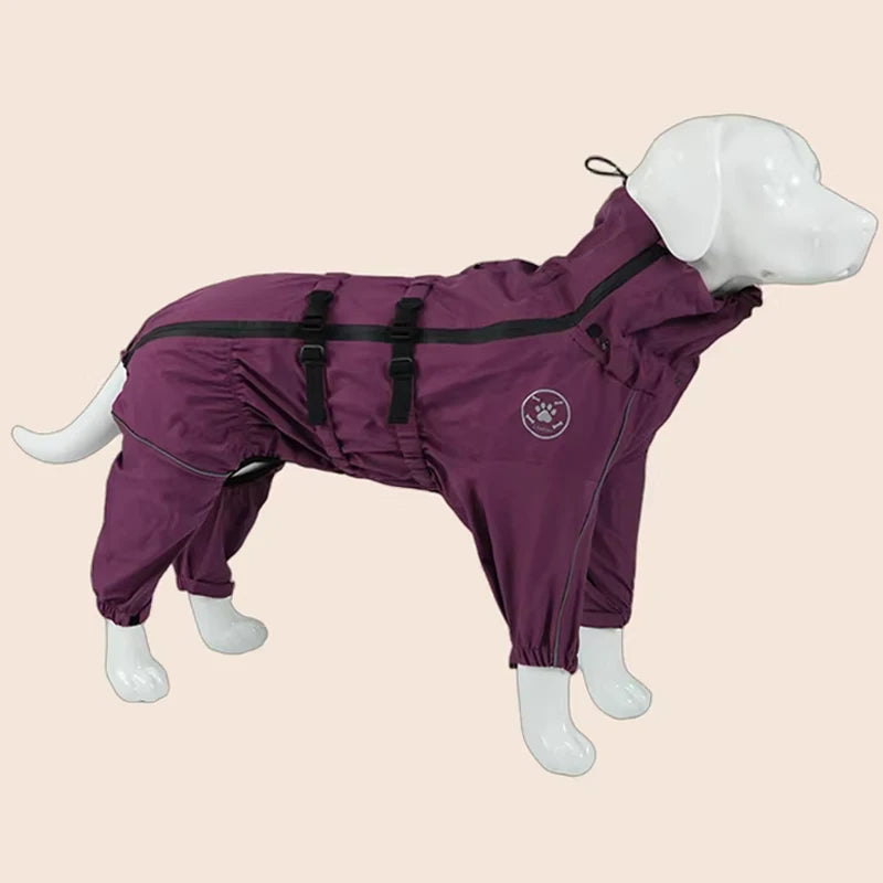 Reflective Waterproof Dog Raincoat - Adjustable Jacket for Autumn & Winter Walks