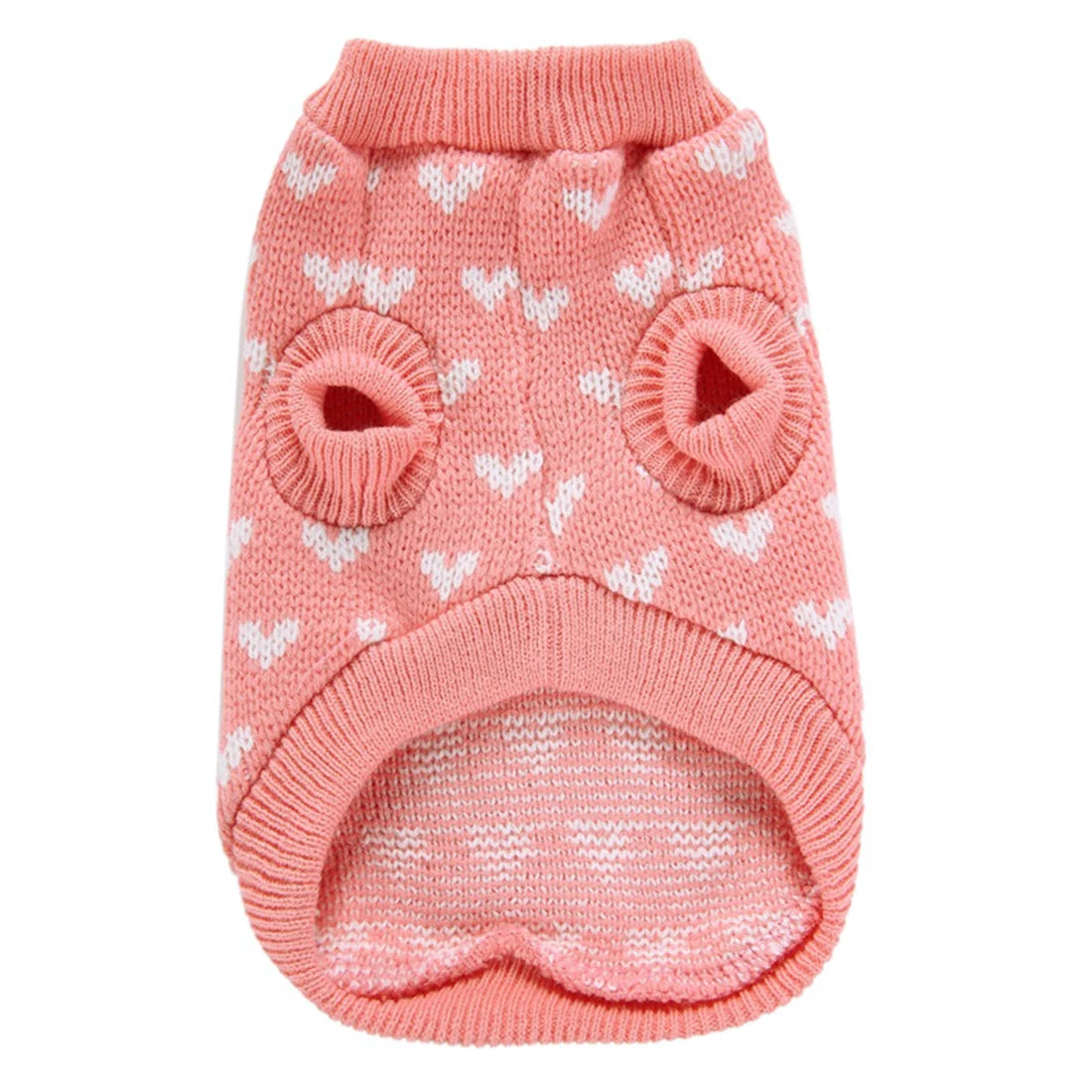 Heart Graphic Cat Sweater - Soft Warm Knit for Autumn & Winter
