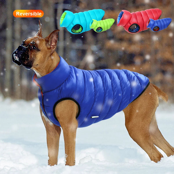 Reversible Winter Dog Vest - 3-Layer Waterproof Jacket for Cold Weather