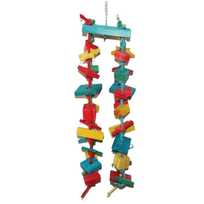 Natural Parrot Chew Toy Set - Colorful Biting Toy for Birds