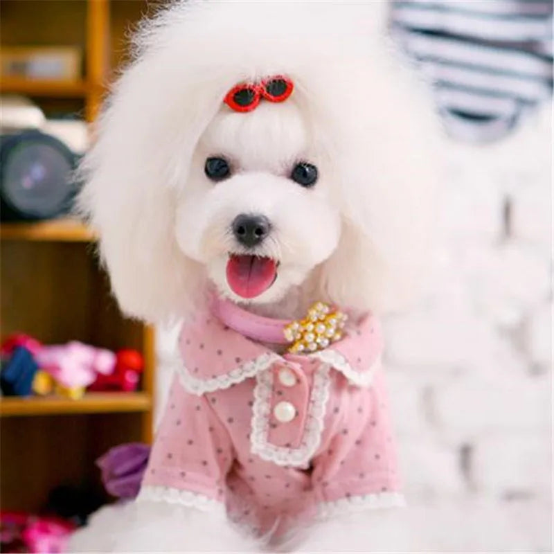 Heart Sunglasses Pet Hair Clips - Cute Bow Accessories for Dogs & Cats