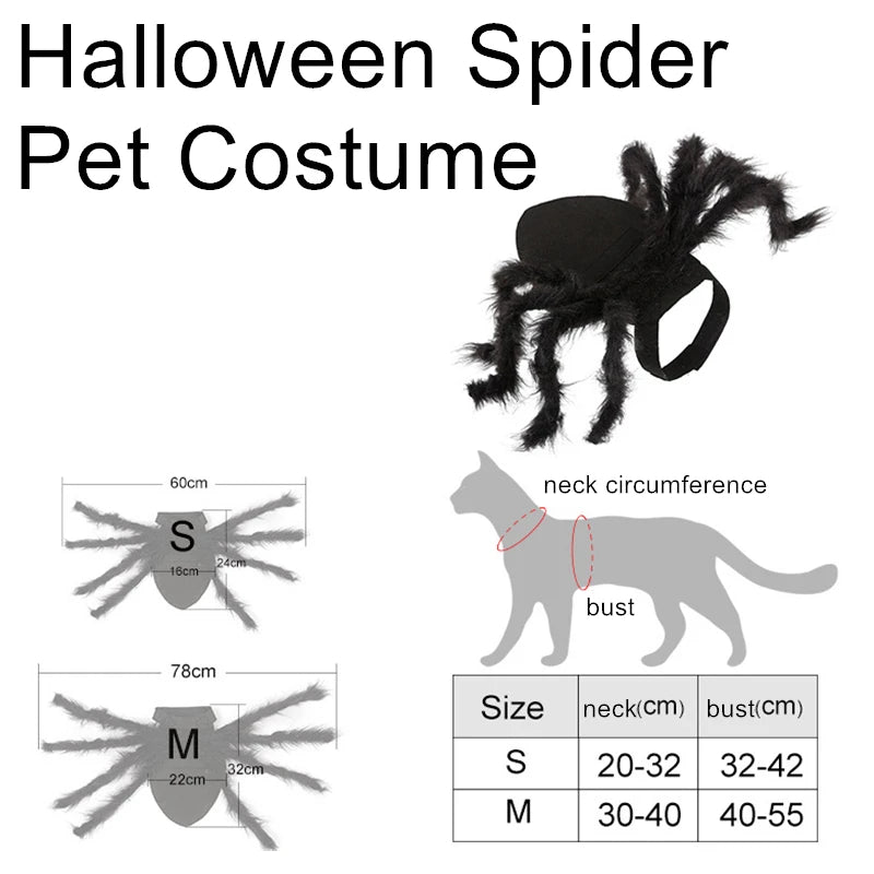 Halloween Spider Pet Costume - Funny Cosplay Outfit for Dogs & Cats