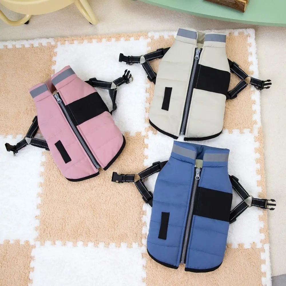 Adjustable Waterproof Dog Jacket - Reflective Padded Coat with Harness Access