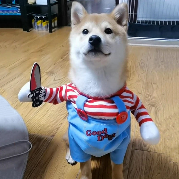 Funny Halloween Dog Costume - Adjustable Cosplay Outfit for Small Dogs & Cats
