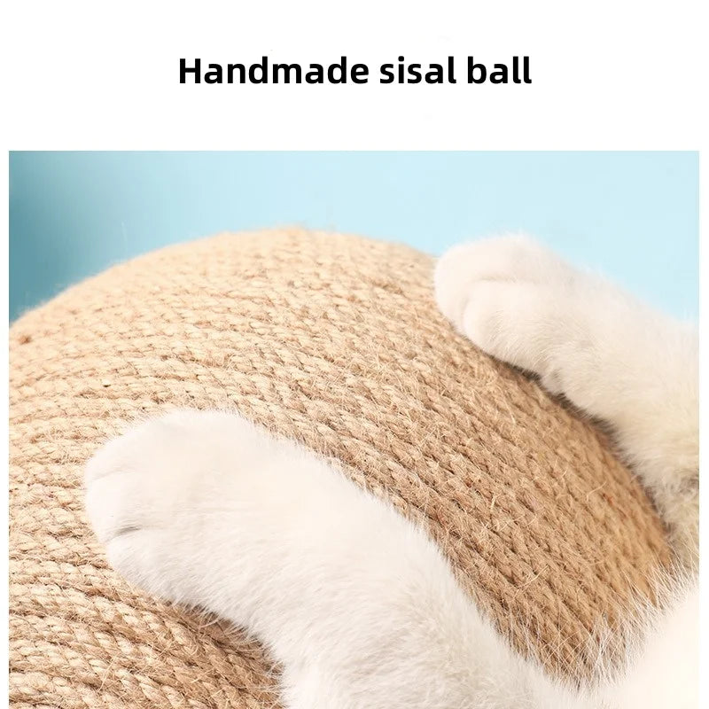 Sisal Scratching Ball Toy - Paw Grinding Scratcher for Kittens & Cats