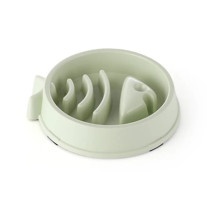 Round Slow Feeder Pet Bowl - Anti-Choking Food Bowl for Cats & Dogs