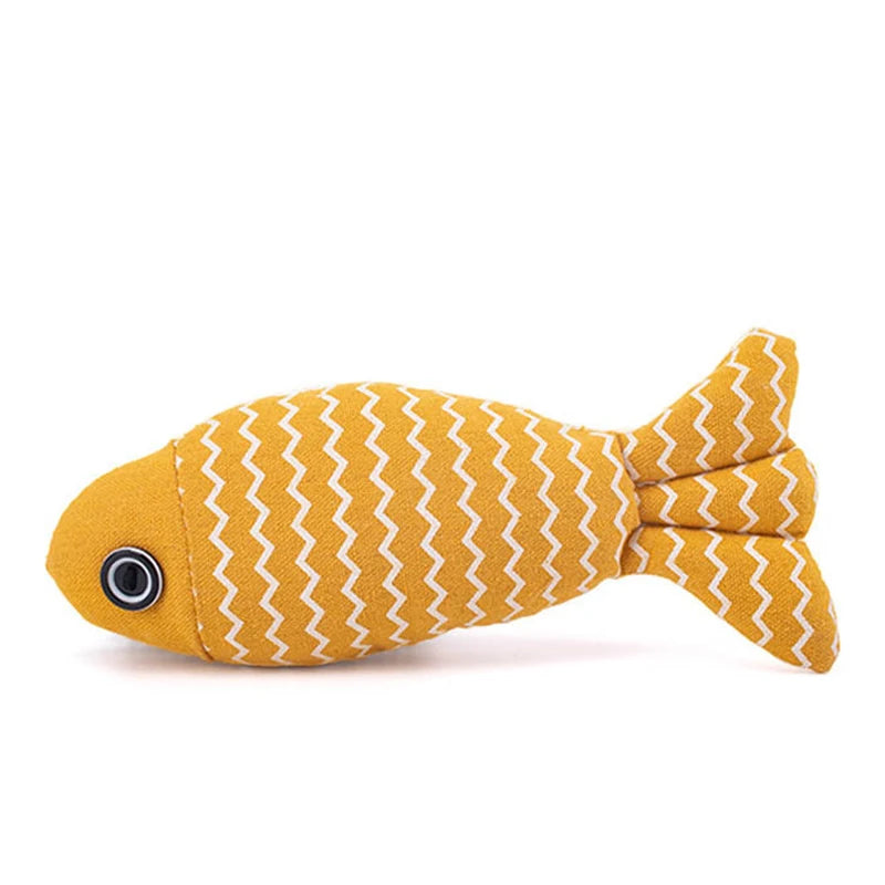 Interactive Fish Cat Toy - Plush Kicker and Chew Pillow for Indoor Cats