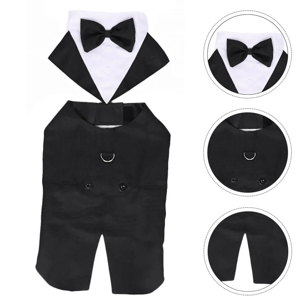 Formal Dog Tuxedo Suit - Bow Tie Party Outfit for Weddings & Special Events