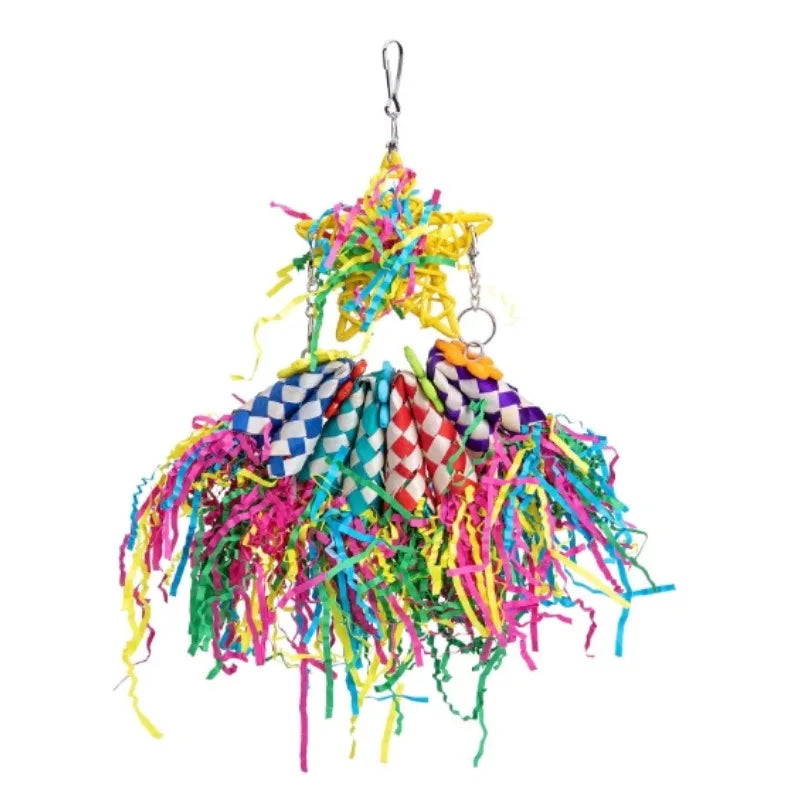 Natural Parrot Chew Toy Set - Colorful Biting Toy for Birds