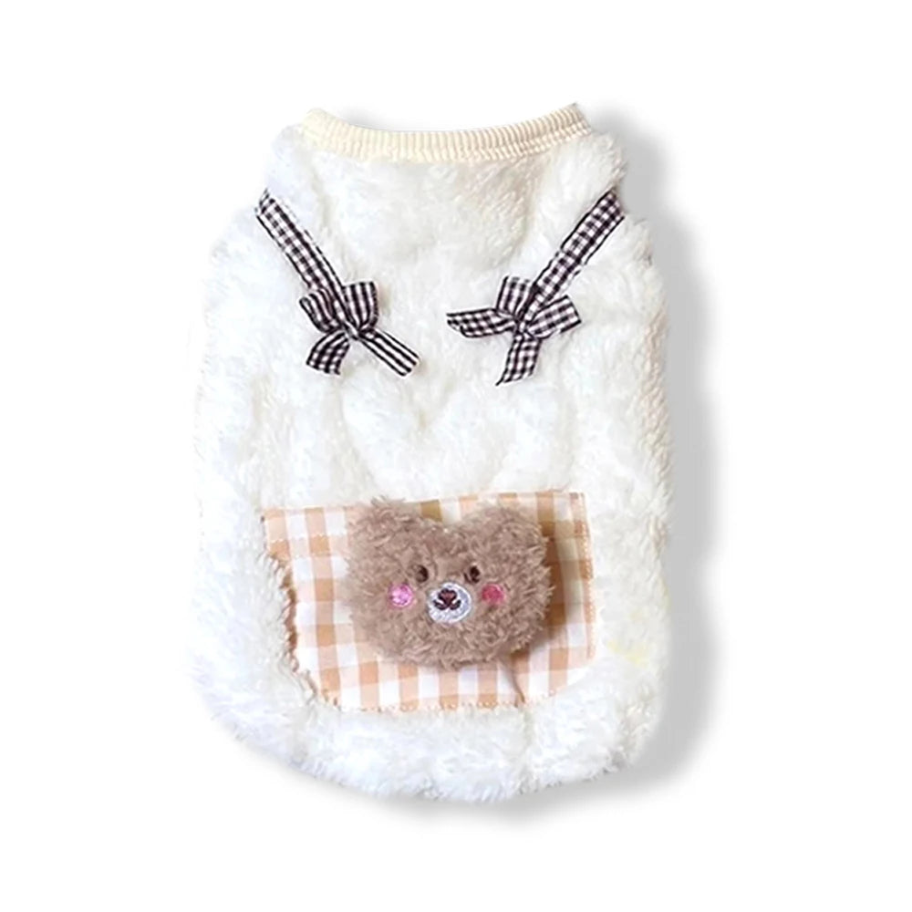 Cozy Plush Pet Vest - Warm Fleece Sleeveless Coat for Dogs & Cats