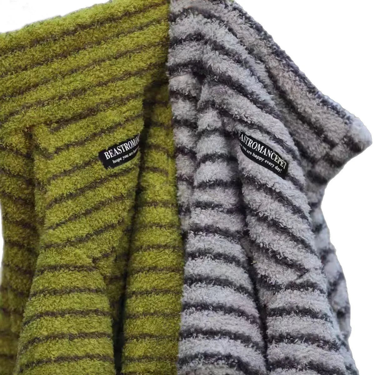 Striped Turtleneck Dog Sweater - Fleece Pullover for Medium & Large Dogs