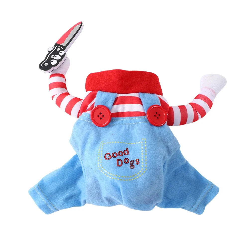 Funny Halloween Dog Costume - Adjustable Cosplay Outfit for Small Dogs & Cats