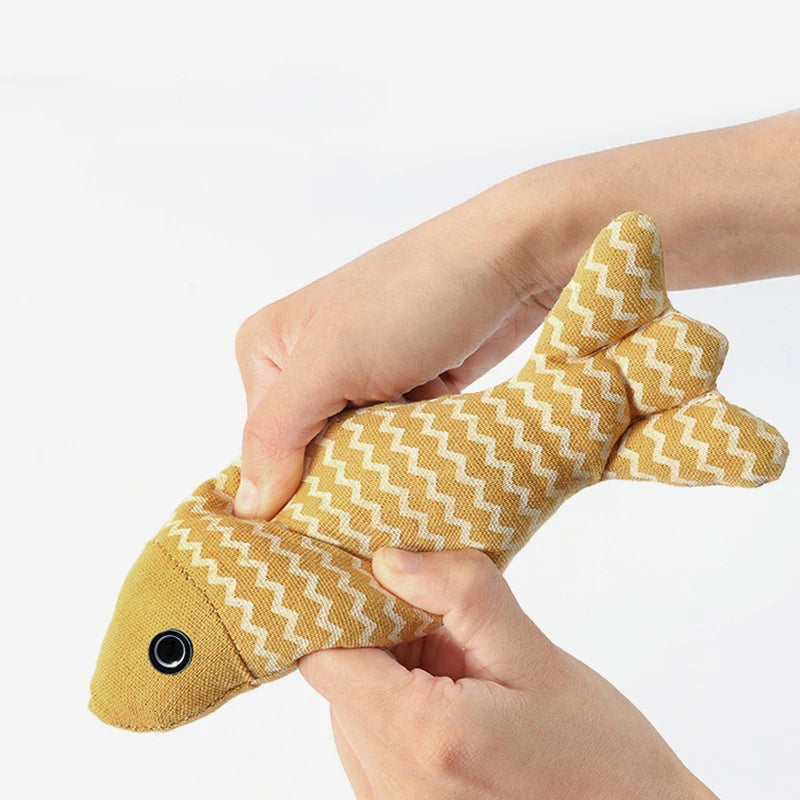 Interactive Fish Cat Toy - Plush Kicker and Chew Pillow for Indoor Cats