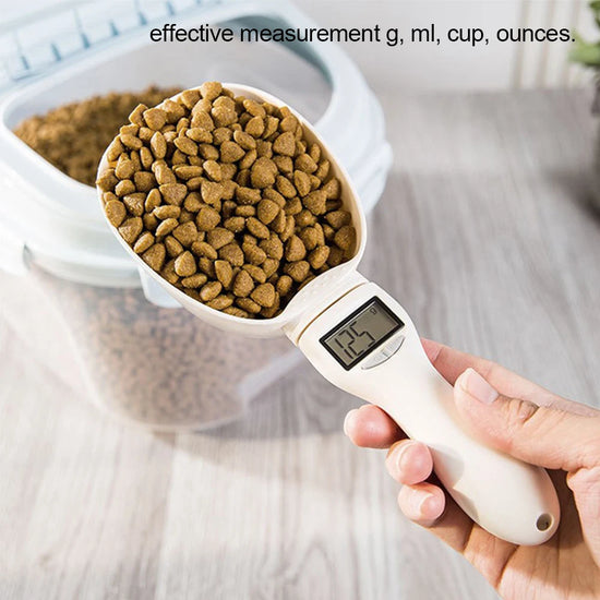 Digital Pet Food Measuring Scoop - Electronic Portion Spoon for Cats & Dogs