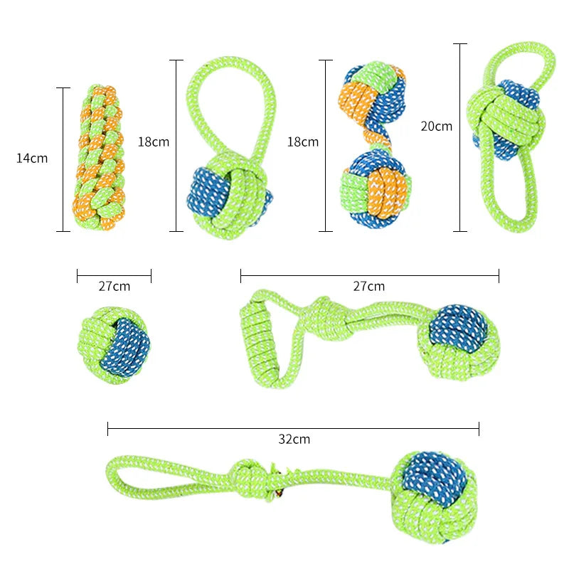 Cotton Rope Dog Toy Set - Interactive Chew Toys for Small & Large Dogs