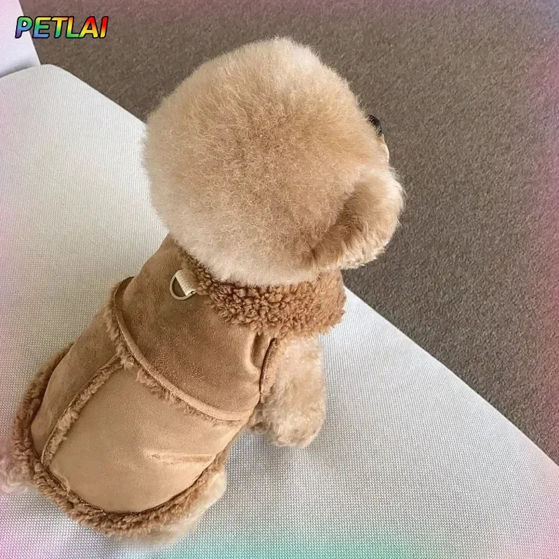 Luxury Small Dog Vest Jacket - Soft Designer Coat for Chic Autumn & Winter Wear