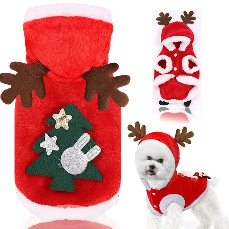 Christmas Santa Pet Costume - Festive Dog Jacket for Holiday Photos & Parties