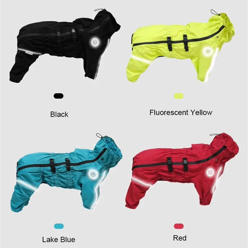 Reflective Waterproof Dog Raincoat - Adjustable Jacket for Autumn & Winter Walks