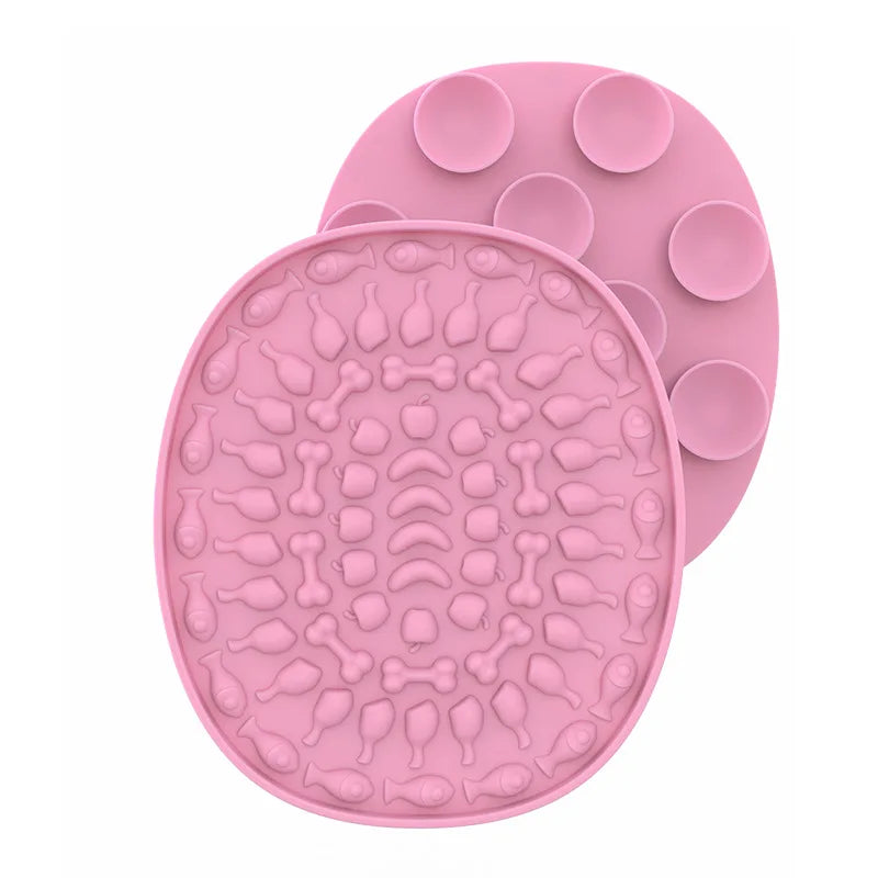 Silicone Slow Feeder Lick Mat - Suction Feeding Pad for Small Cats & Dogs