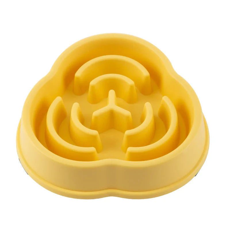 Round Slow Feeder Pet Bowl - Anti-Choking Food Bowl for Cats & Dogs