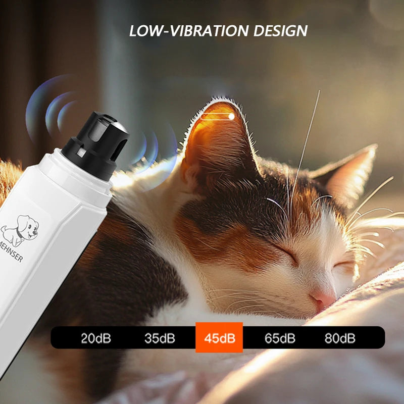 Electric Pet Nail Grinder - Low-Noise Paw Trimmer for Dogs & Cats