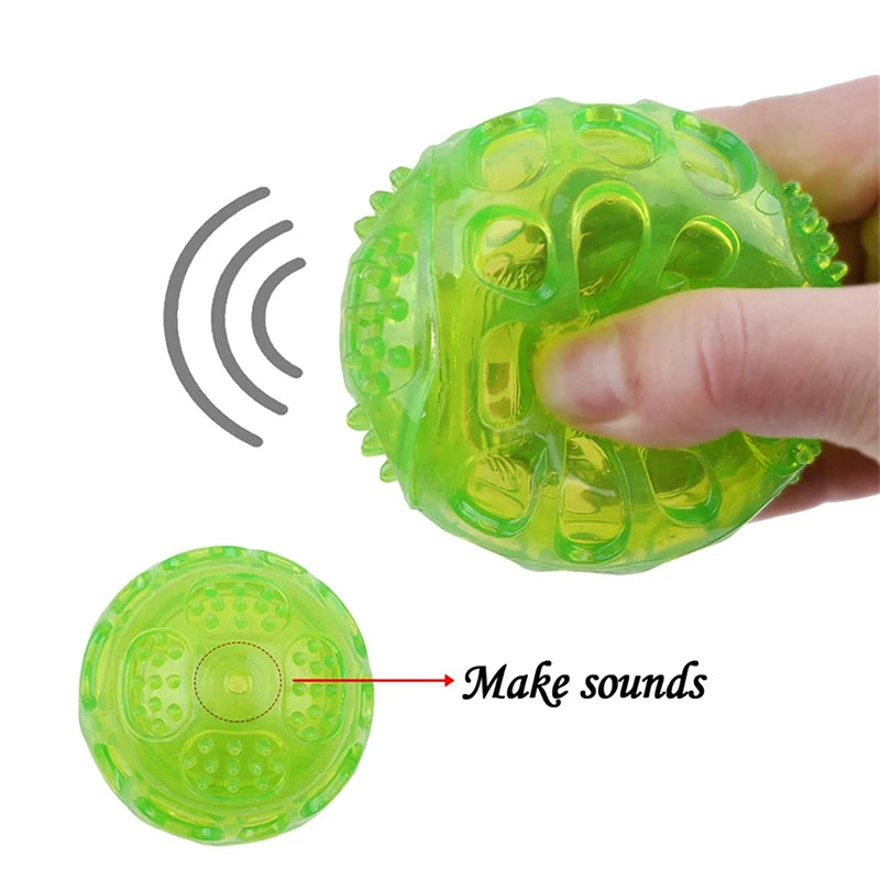 Interactive Squeaky Dog Puzzle Ball - Rubber Chew Toy for Small & Medium Dogs