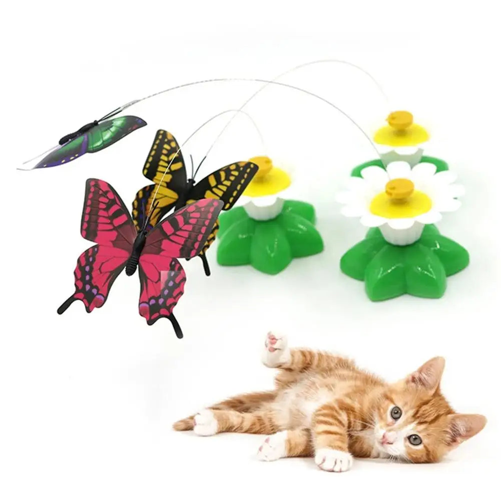 Automatic Butterfly Cat Toy - Rotating Interactive Teaser for Kittens