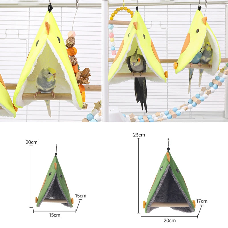 Soft Plush Bird Hammock Bed - Warm Hanging Nest for Parrots and Parakeets