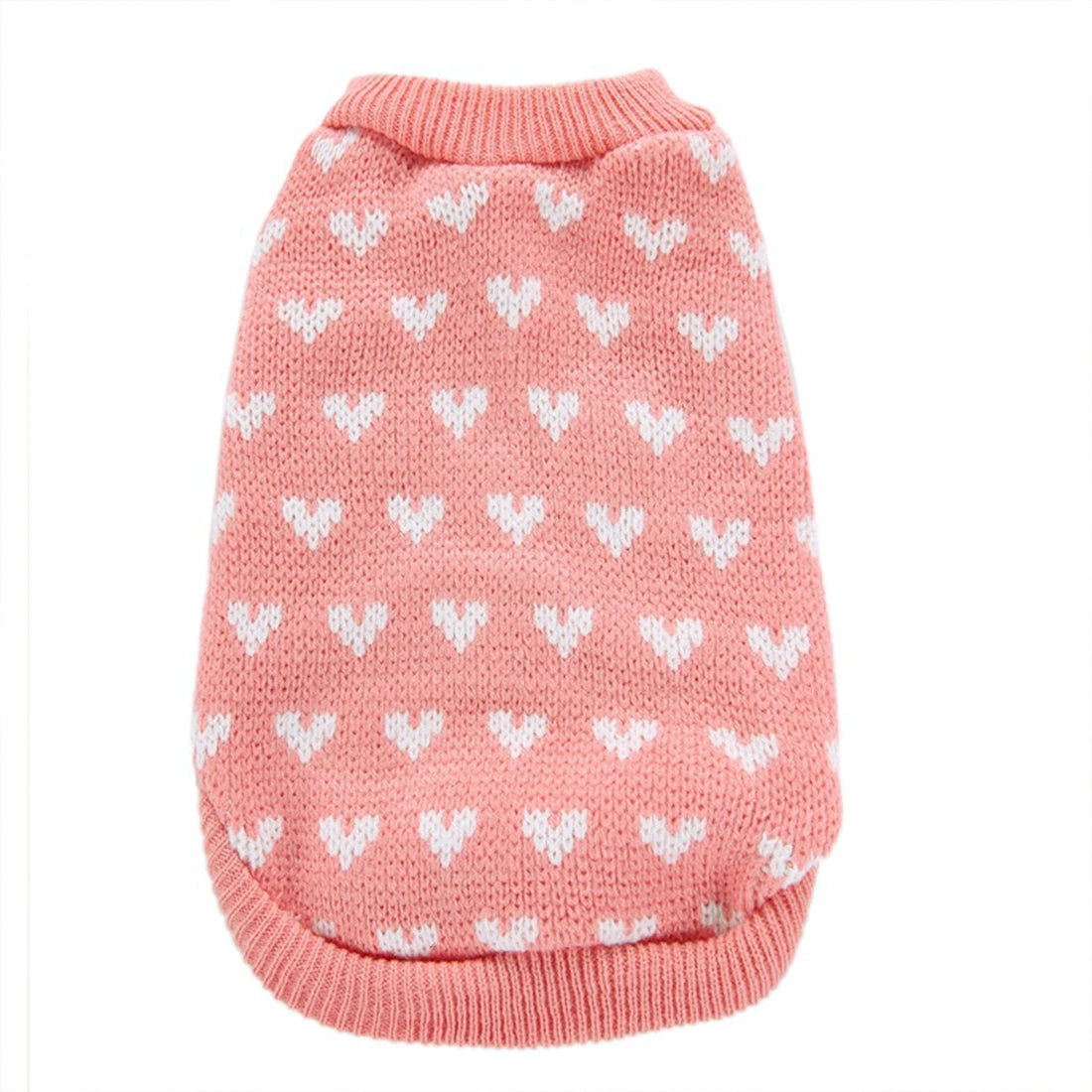 Heart Graphic Cat Sweater - Soft Warm Knit for Autumn & Winter