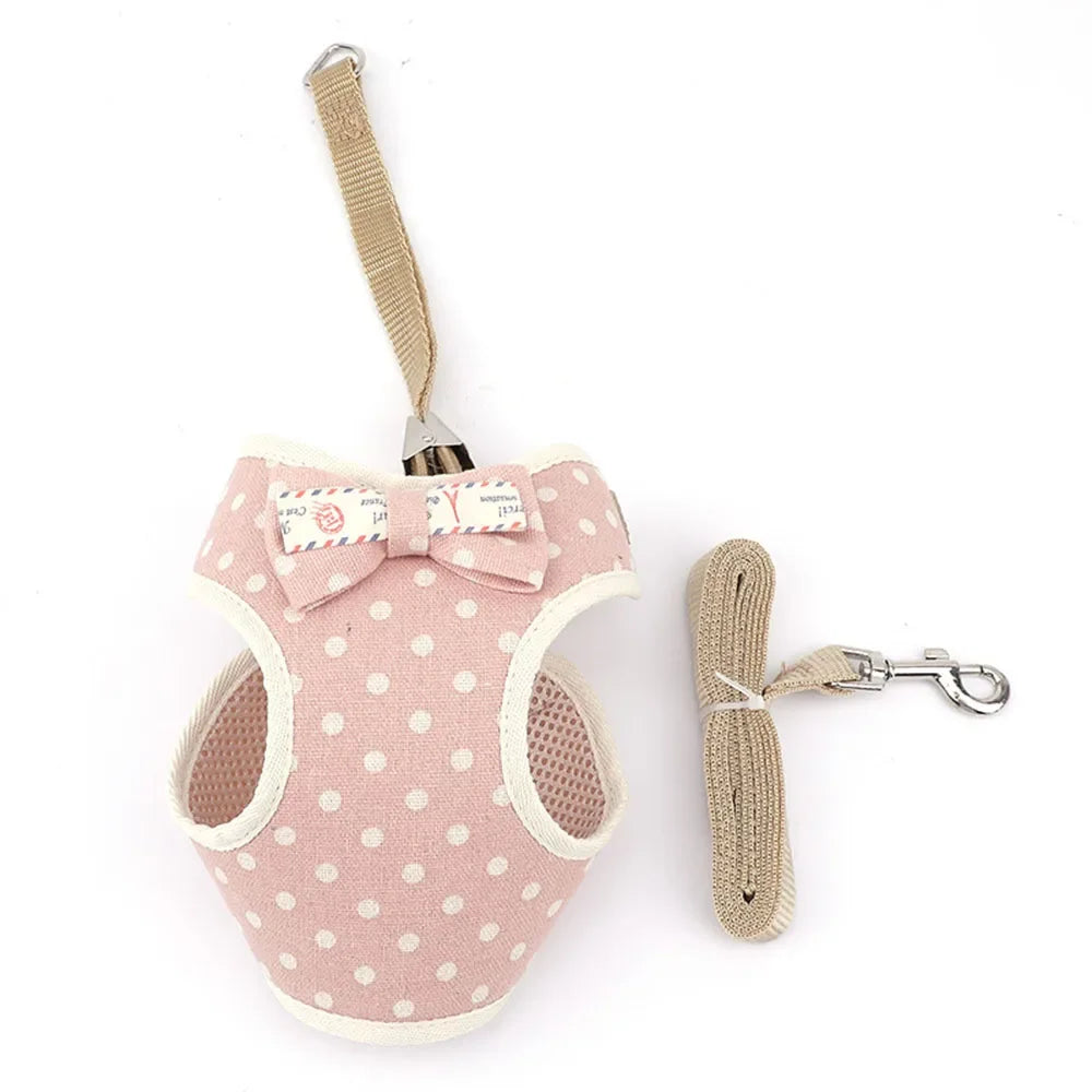 Breathable Mesh Pet Harness Set - Adjustable Leash Vest for Small Dogs & Cats
