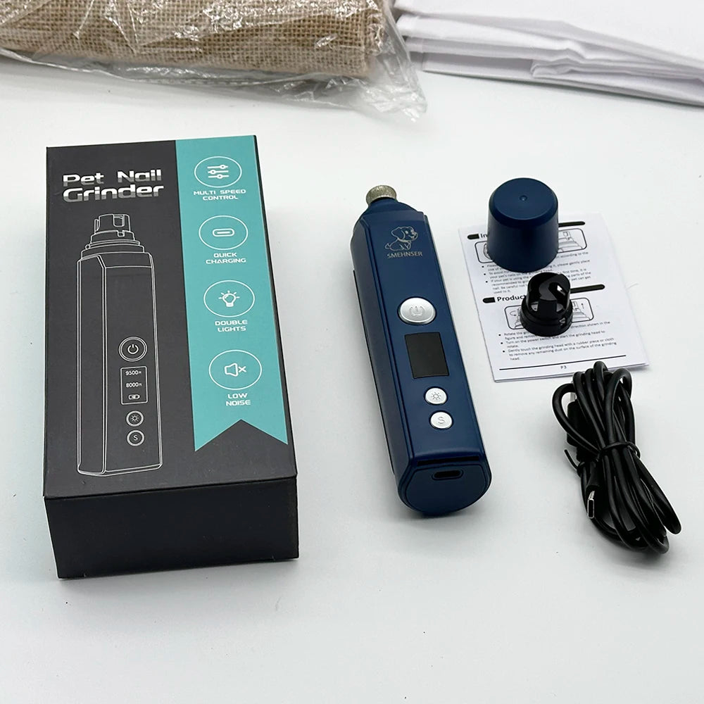 Electric Pet Nail Grinder - Low-Noise Paw Trimmer for Dogs & Cats