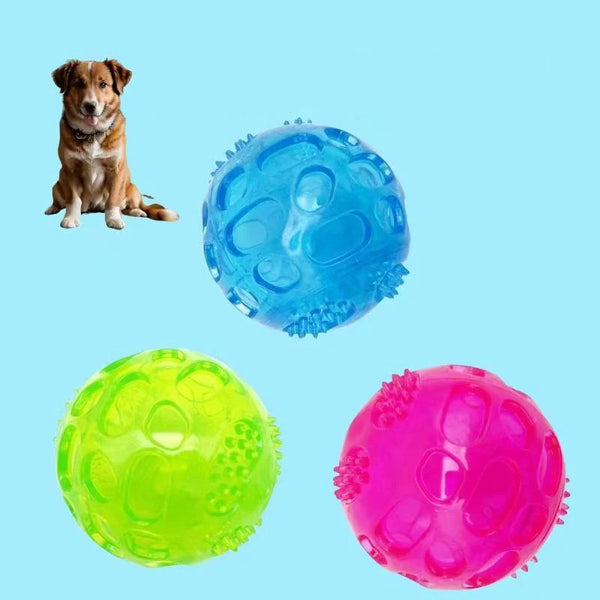 Interactive Squeaky Dog Puzzle Ball - Rubber Chew Toy for Small & Medium Dogs