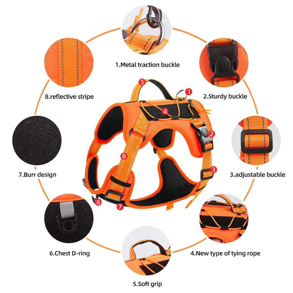 Reflective No-Pull Dog Harness - Adjustable Control Vest for Everyday Walks