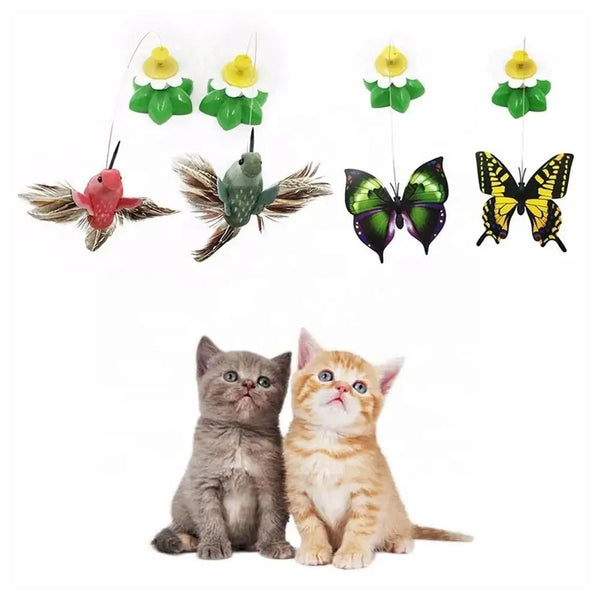 Automatic Butterfly Cat Toy - Rotating Interactive Teaser for Kittens