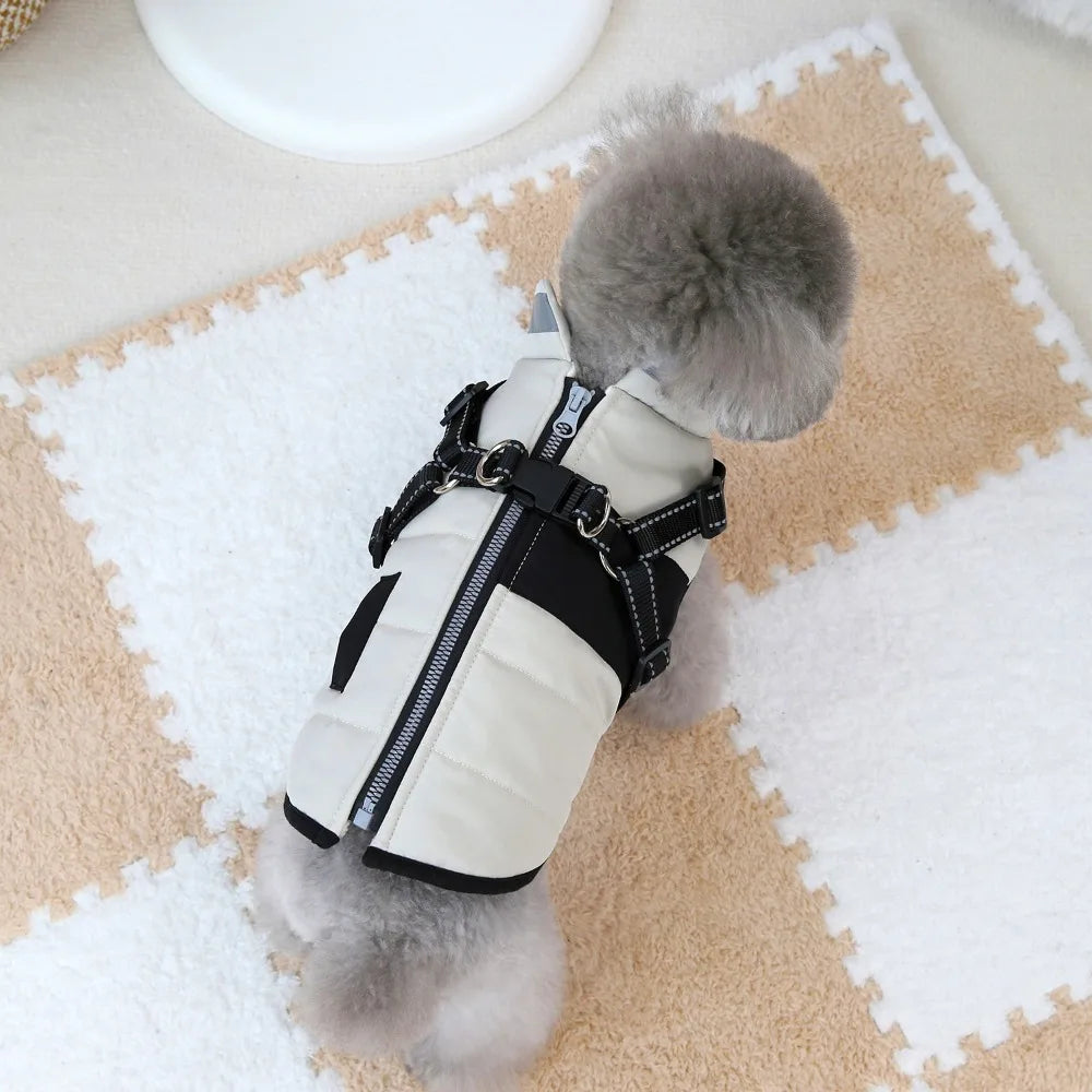 Adjustable Waterproof Dog Jacket - Reflective Padded Coat with Harness Access