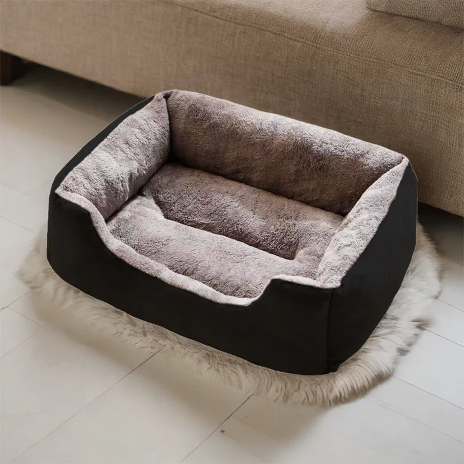 Plush Cat & Dog Basket Bed - Breathable Cushion Nest for Cozy Indoor Lounging