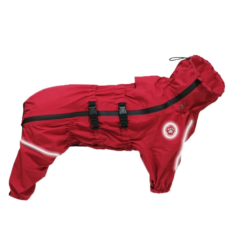 Reflective Waterproof Dog Raincoat - Adjustable Jacket for Autumn & Winter Walks