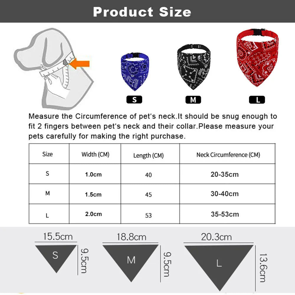 Adjustable Dog Bandana Collar - Stylish Scarf Collar for Dogs & Cats