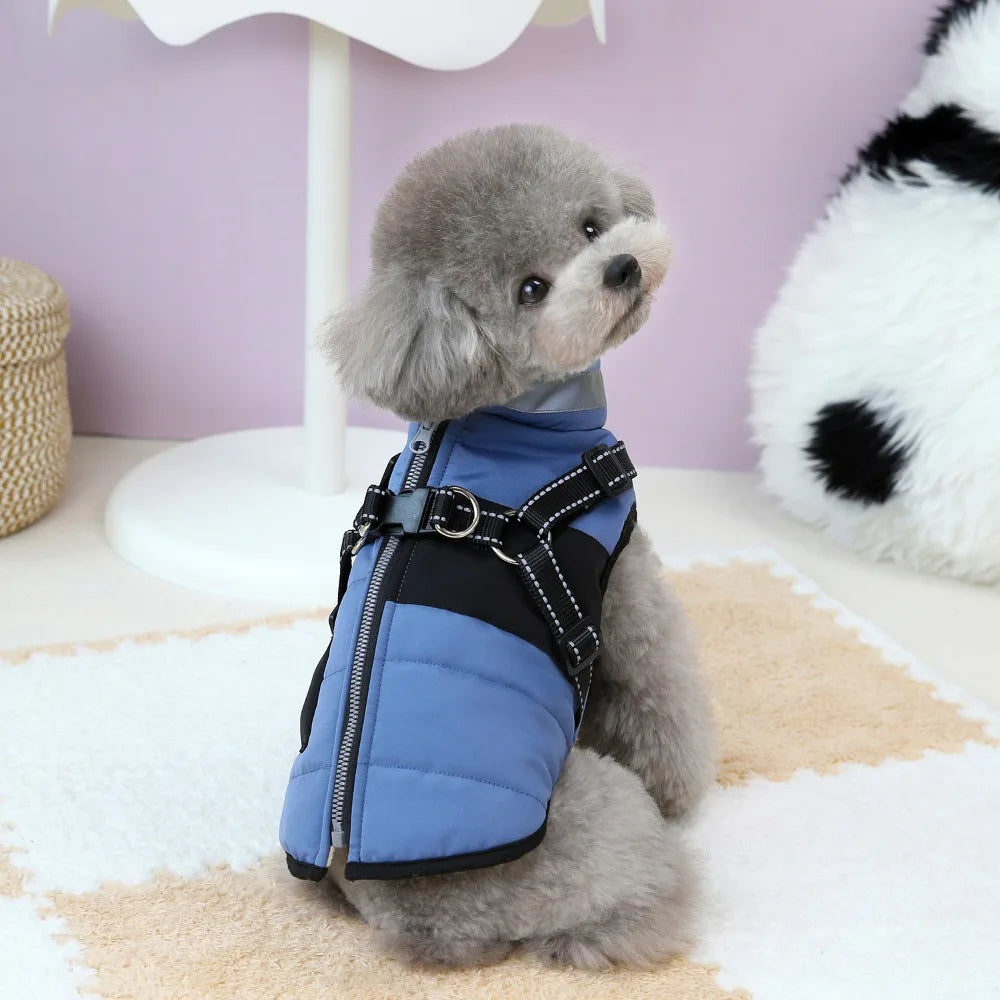 Adjustable Waterproof Dog Jacket - Reflective Padded Coat with Harness Access