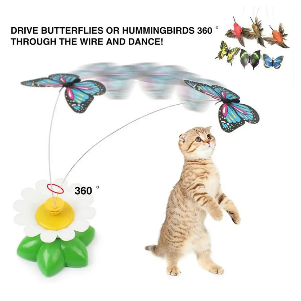 Automatic Butterfly Cat Toy - Rotating Interactive Teaser for Kittens