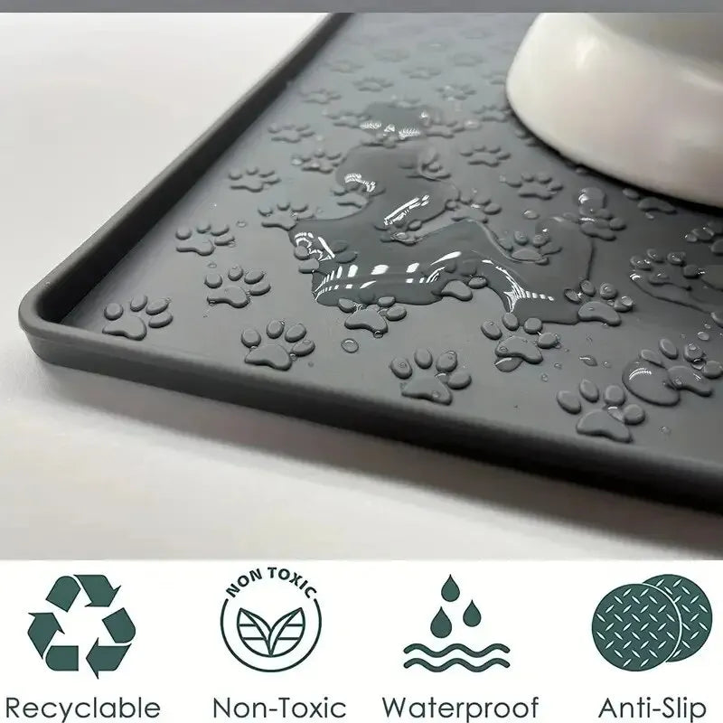 Waterproof Silicone Pet Feeding Mat - Non-Slip Placemat for Cats & Dogs
