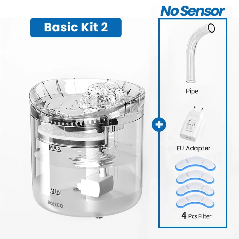 ROJECO Automatic Cat Water Fountain - Smart Drinking Dispenser for Indoor Cats